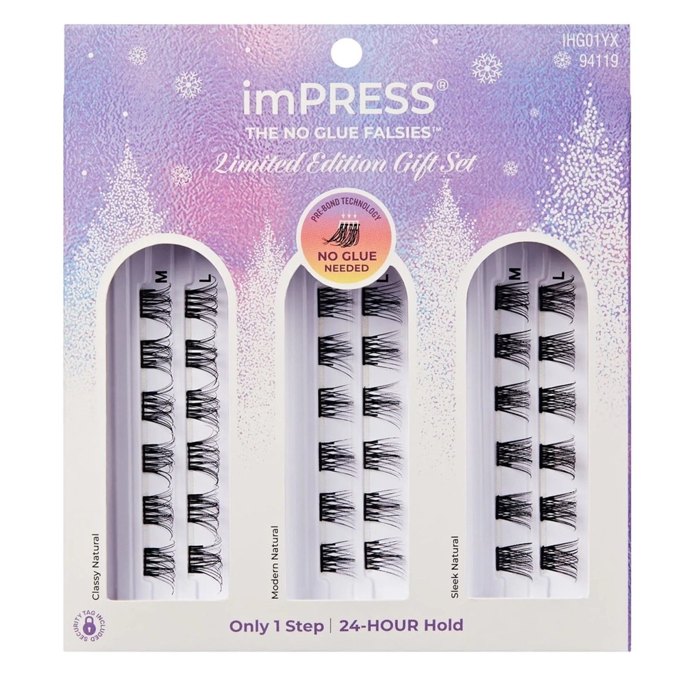 KISS No Glue Self Adhesive Eyelashes, Natural, 14 mm, 36 Lash Clusters